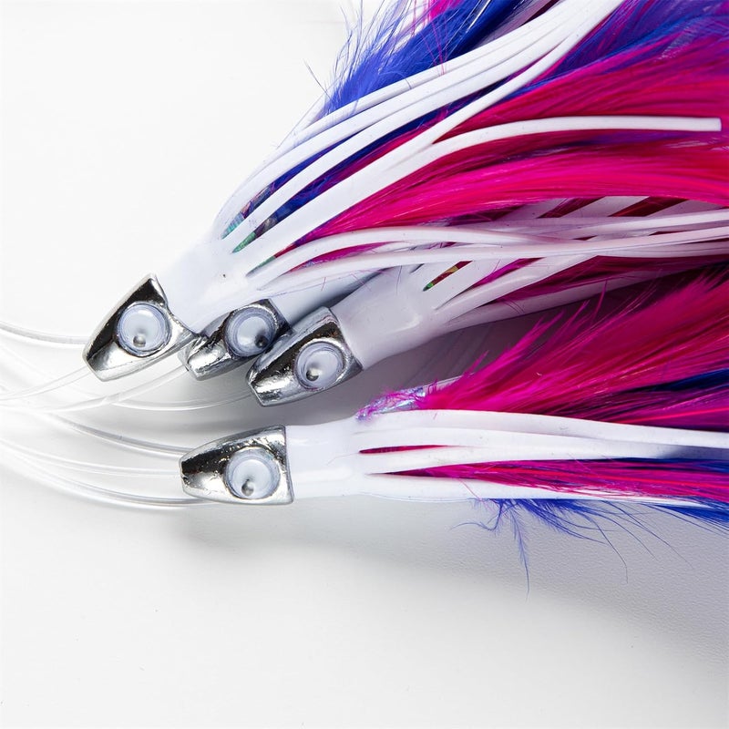 OCEAN CAT 5 inches Daisy Chain Trolling Lures with Brid Feather Teaser Saltwater Offshore Big Game Trolling Lure Bag for Marlin Tuna Mahi Dolphin Durado Wahoo Mesh - Image 2